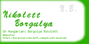 nikolett borgulya business card